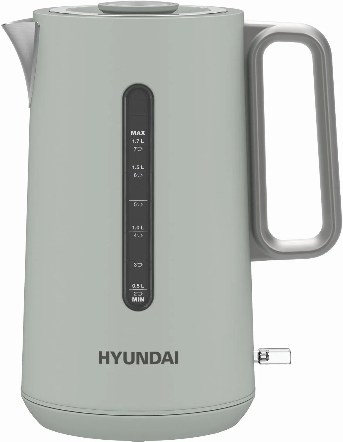 Чайник электрический Hyundai HYK-S9999 1.7л. 2200Вт светло-зеленый/серебристый корпус: металл - фото 2