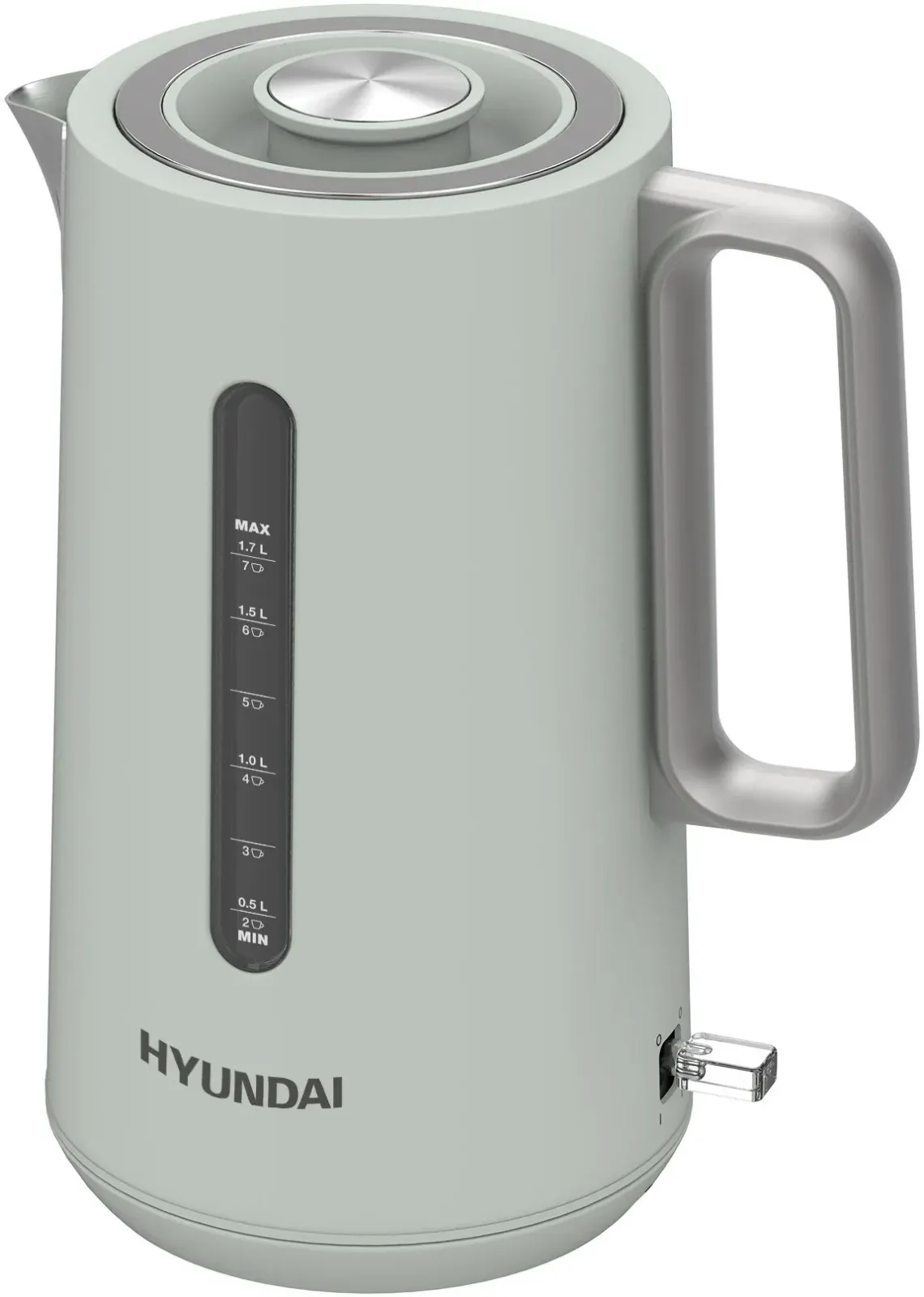 Чайник электрический Hyundai HYK-S9999 1.7л. 2200Вт светло-зеленый/серебристый корпус: металл - фото 3