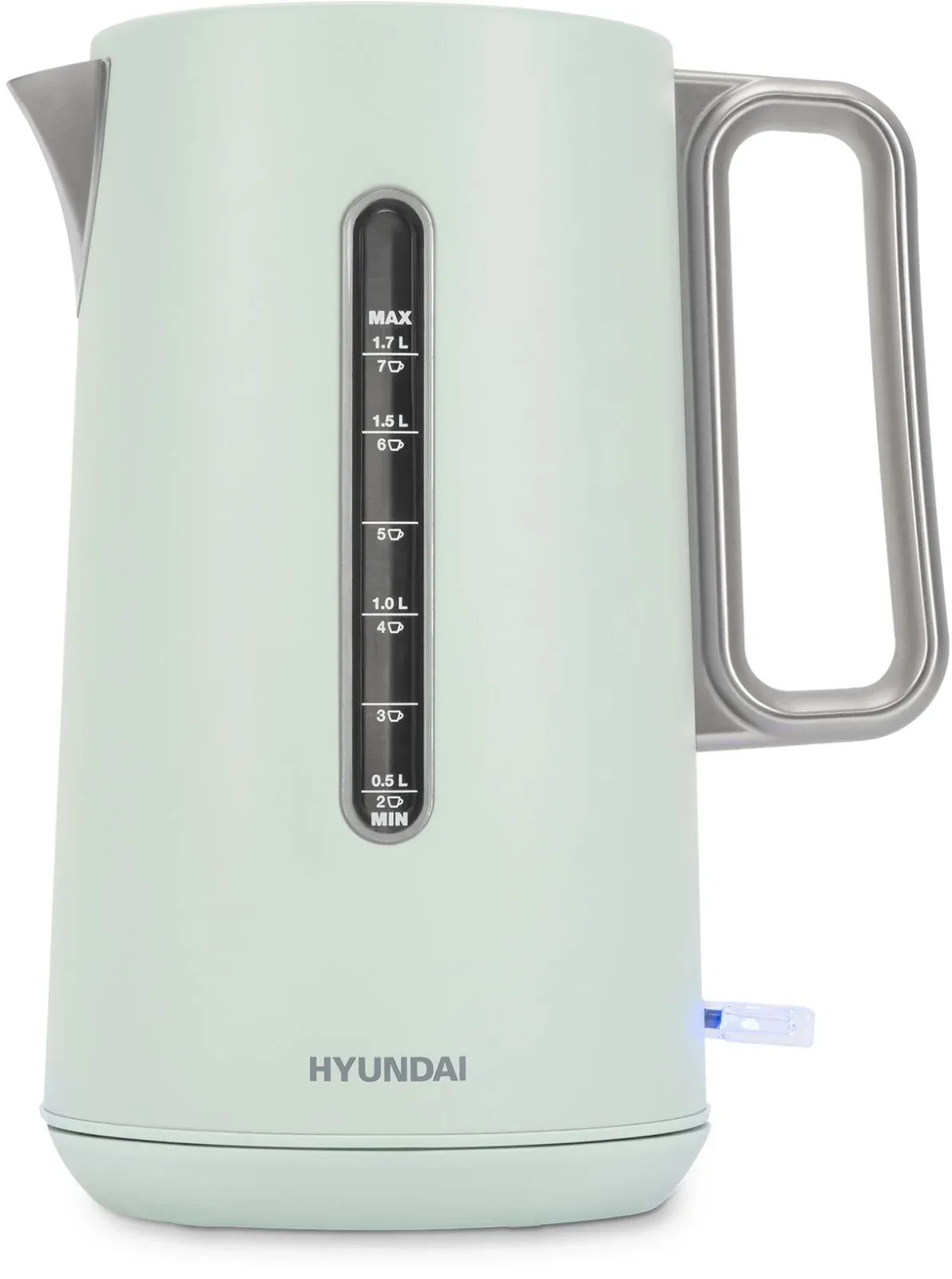 Чайник электрический Hyundai HYK-S9999 1.7л. 2200Вт светло-зеленый/серебристый корпус: металл - фото 6