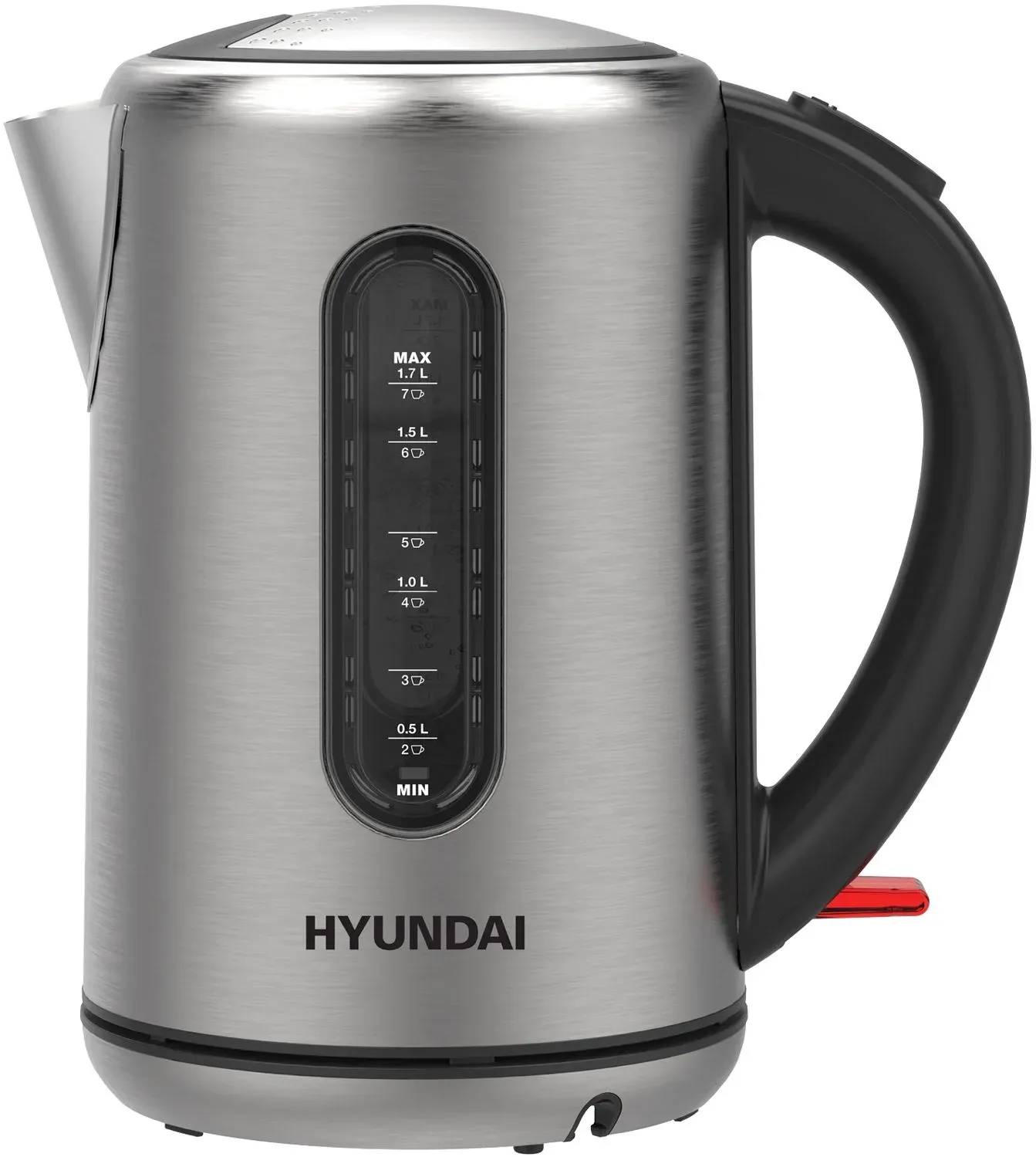 Чайник электрический Hyundai HYK-S9909 1.7л. 2200Вт серебристый матовый/черный корпус: металл - фото 2