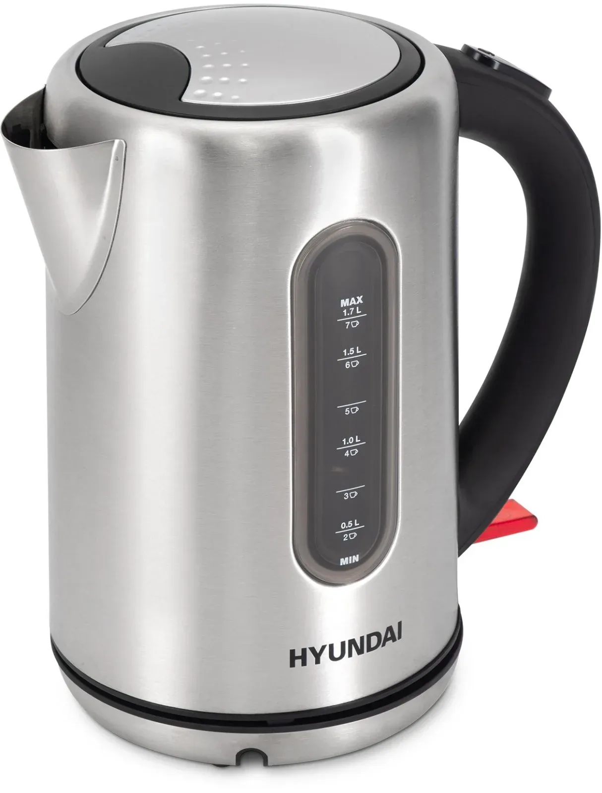 Чайник электрический Hyundai HYK-S9909 1.7л. 2200Вт серебристый матовый/черный корпус: металл - фото 4