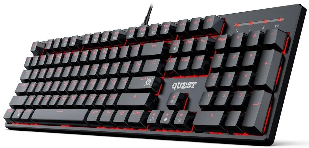 Клавиатура Defender Gk-596 механическая черный USB for gamer LED 45596 кабель 1.5м - фото 2