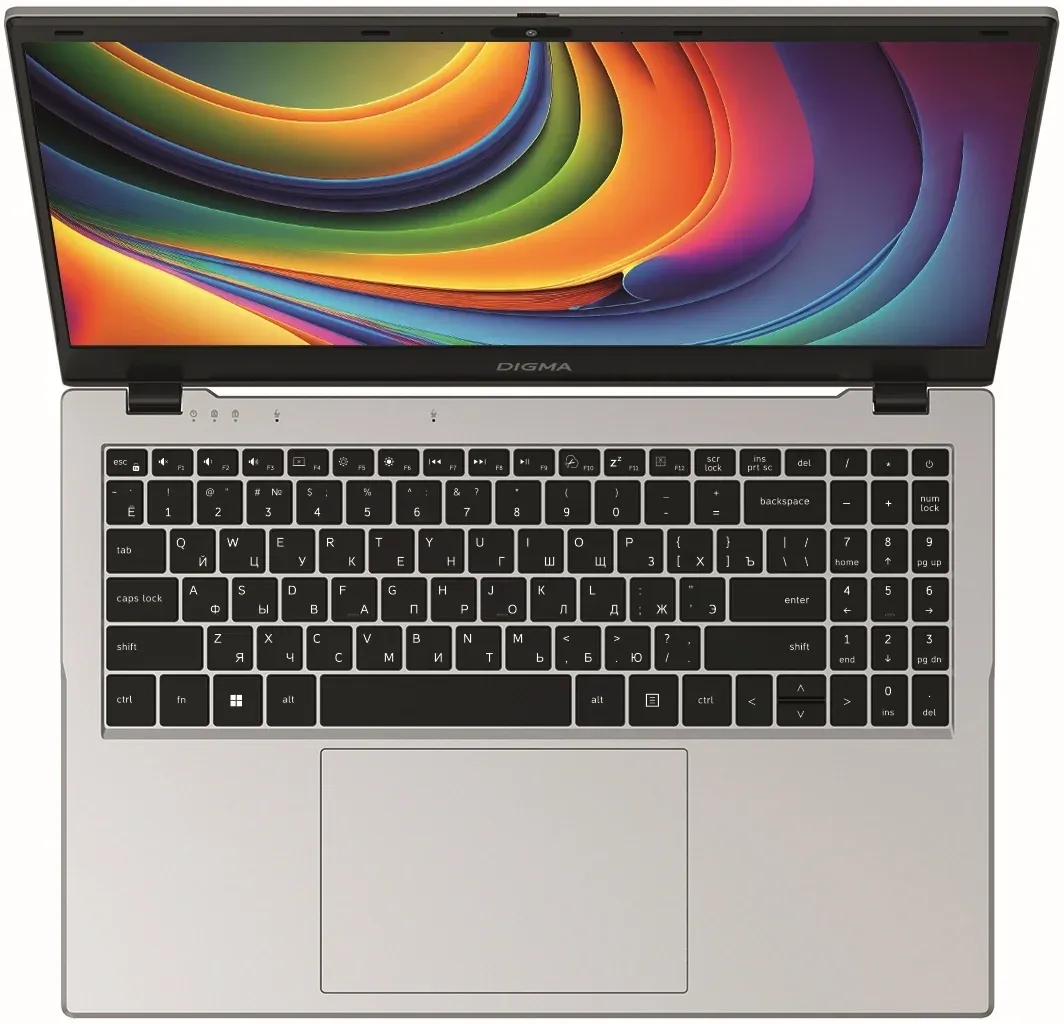 Ноутбук Digma EVE C5802 N-series N100 8Gb SSD256Gb Intel UHD Graphics 15.6 IPS FHD 1920x1080 Windows 11 Pro silver WiFi BT Cam 5900mAh DN15N1-8CXW01 - фото 2