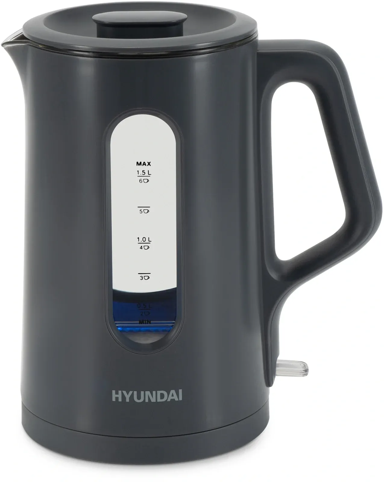 Чайник электрический Hyundai HYK-G4508 1.5л. 1700Вт серый/прозрачный корпус: стекло - фото 2