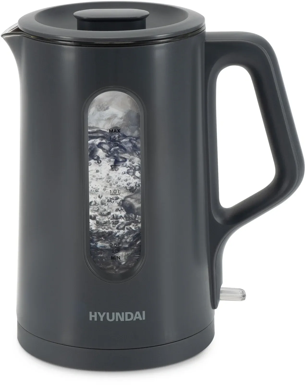Чайник электрический Hyundai HYK-G4508 1.5л. 1700Вт серый/прозрачный корпус: стекло - фото 3