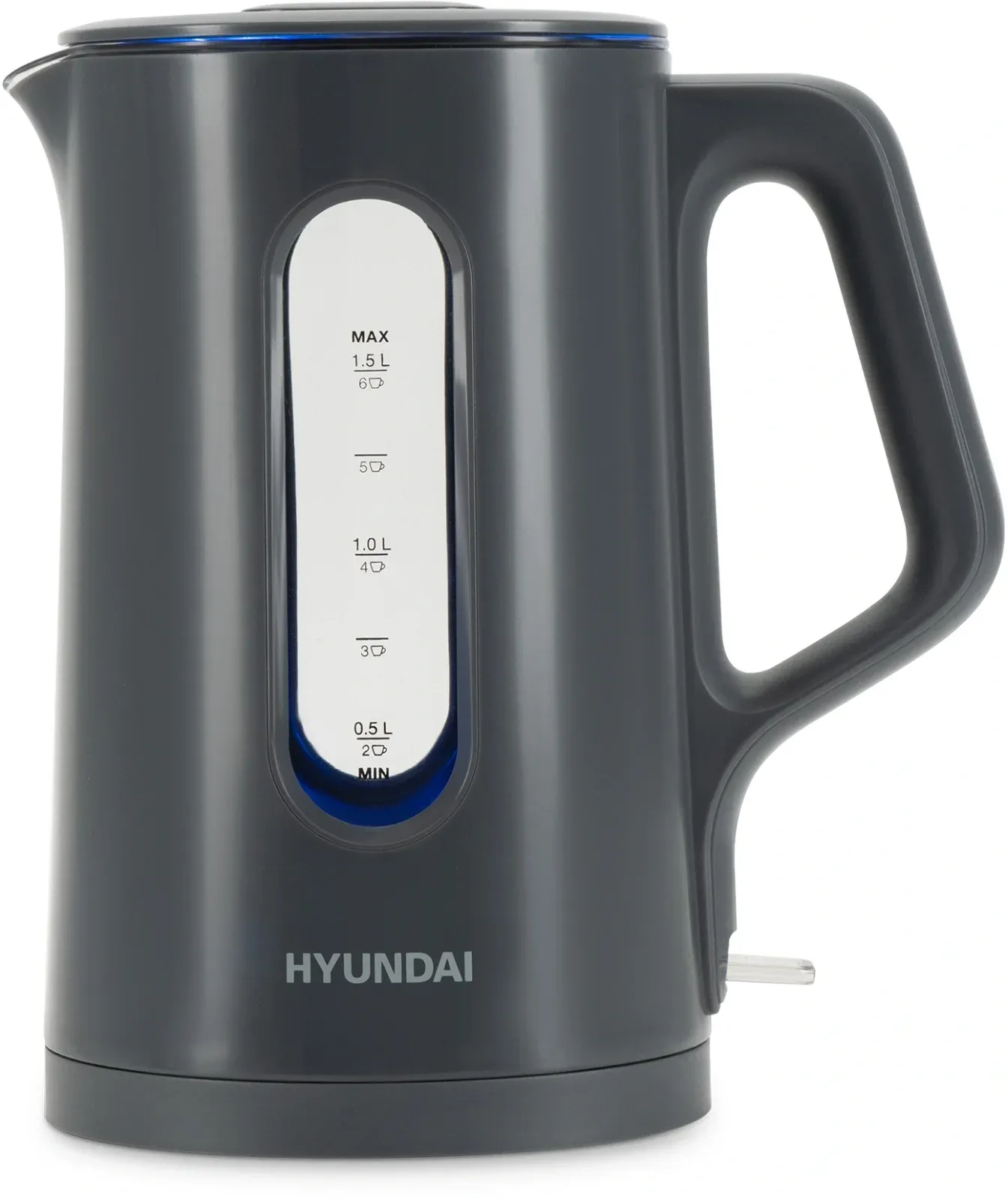 Чайник электрический Hyundai HYK-G4508 1.5л. 1700Вт серый/прозрачный корпус: стекло - фото 4