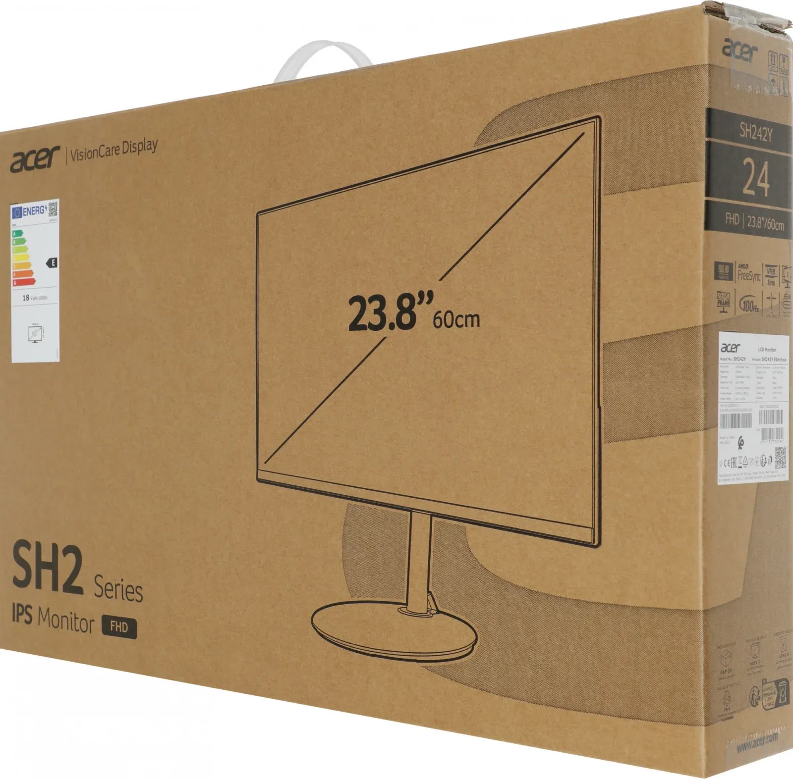 Монитор Acer 23.8 SH242YEbmihux черный IPS LED 1ms 16:9 HDMI M/M матовая HAS Piv 250cd 178гр/178гр 1920x1080 100Hz FHD USB 3.47кг - фото 8
