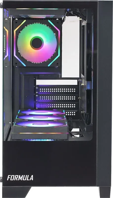 Корпус Formula Crystal Z1M черный без БП mATX 7x120mm 1xUSB2.0 1xUSB3.0 audio bott PSU - фото 3