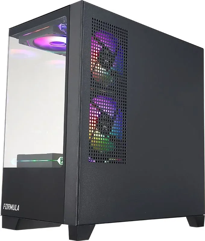 Корпус Formula Crystal Z1M черный без БП mATX 7x120mm 1xUSB2.0 1xUSB3.0 audio bott PSU - фото 4