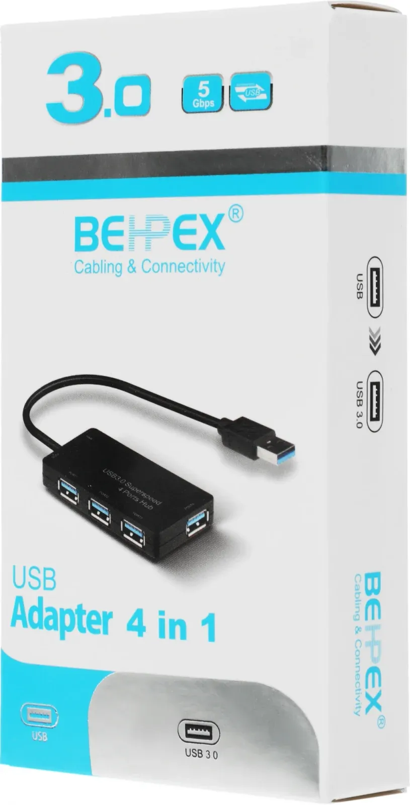 Разветвитель USB 3.0 BPH-3013 4порт. черный - фото 6