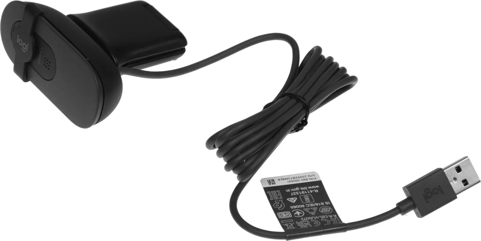 Камера Web Logitech HD Webcam Brio 90 черный 2Mpix 1920x1080 USB-A с микрофоном 960-001581 - фото 8