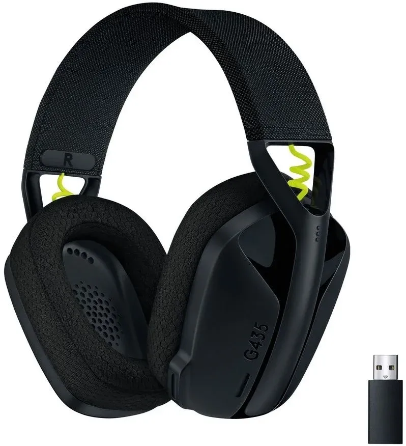 Наушники с микрофоном Logitech G435 черный/желтый накладные BT/Radio оголовье 981-001053 - фото 1