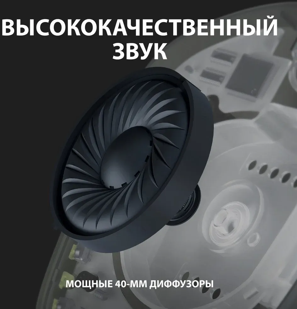 Наушники с микрофоном Logitech G435 черный/желтый накладные BT/Radio оголовье 981-001053 - фото 4