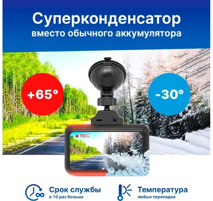 Видеорегистратор TrendVision TDR-725 Real 4K черный 8Mpix 2160x3840 2160p 170гр. GPS NT96670 - фото 5