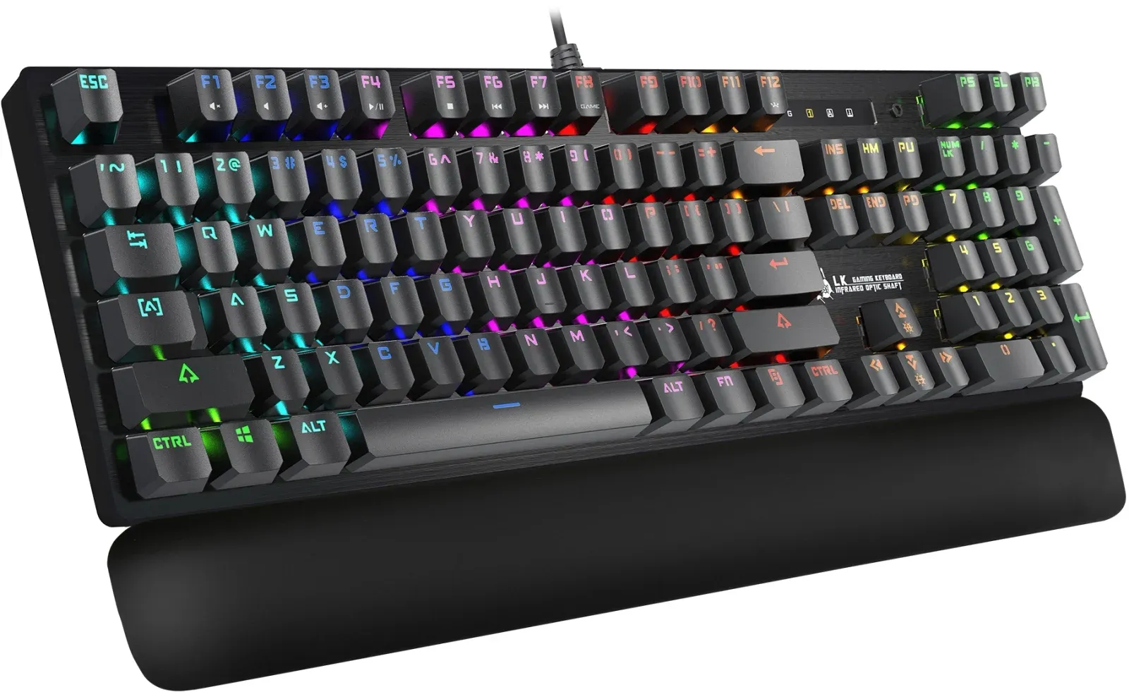 Клавиатура A4Tech B825R механическая черный USB for gamer LED подставка для запястий B825R RED SWITCHES кабель 1.8м - фото 2
