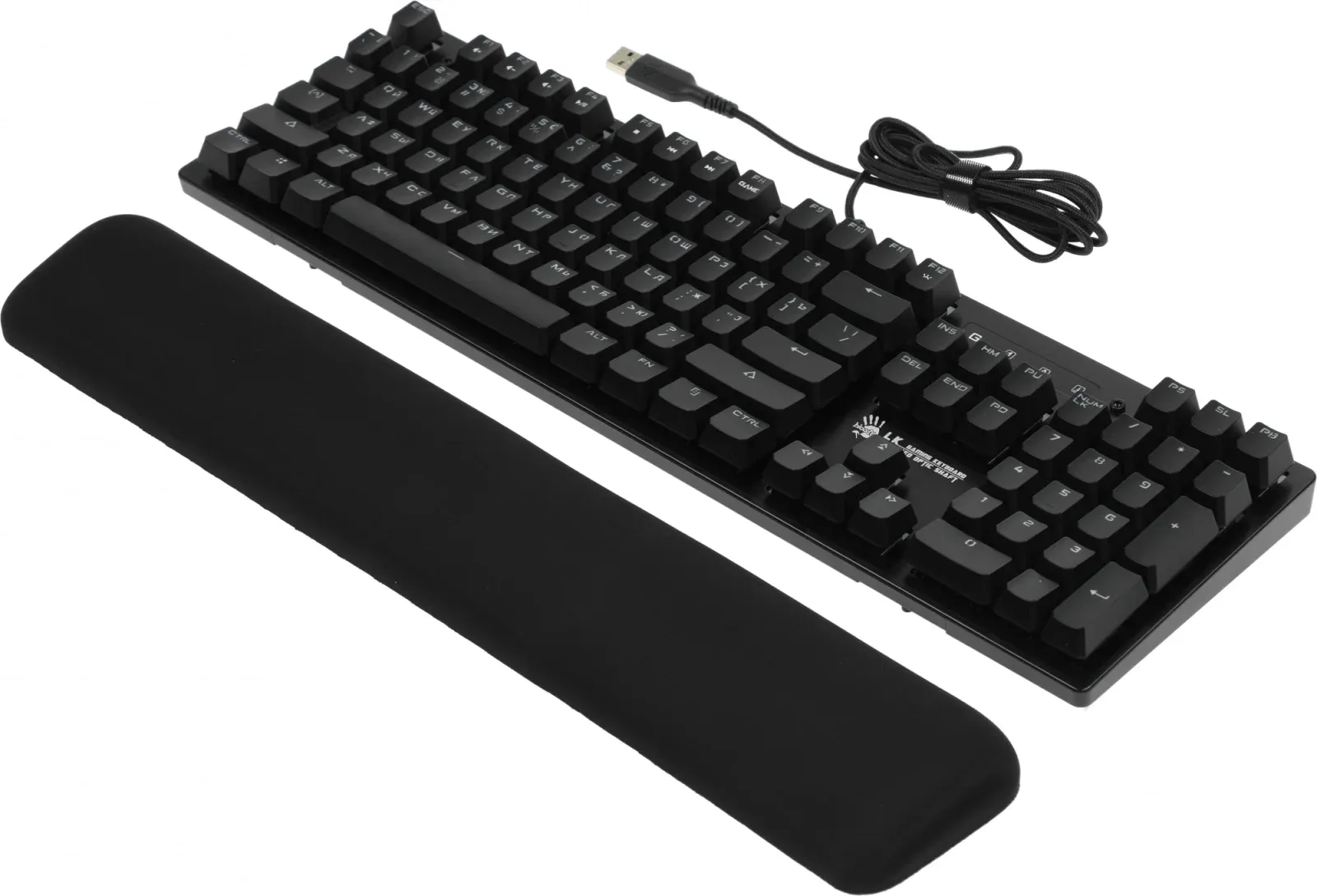 Клавиатура A4Tech B825R механическая черный USB for gamer LED подставка для запястий B825R RED SWITCHES кабель 1.8м - фото 5