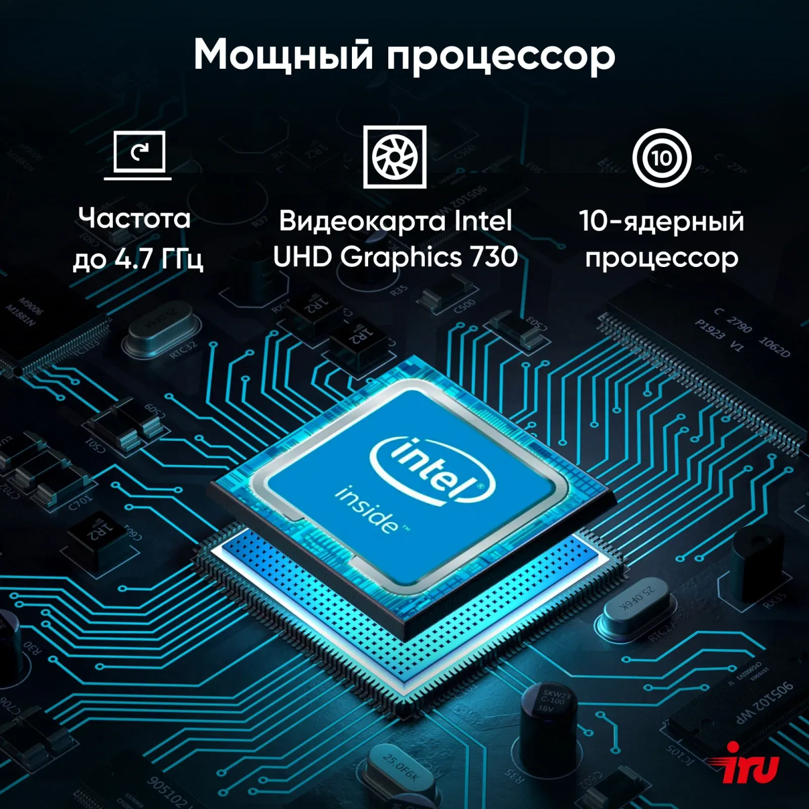 Моноблок IRU 23ID 23.8 Full HD i7 1255U 1.7 16Gb SSD512Gb UHDG CR без ОС GbitEth WiFi BT 120W Cam черный 1920x1080 - фото 5
