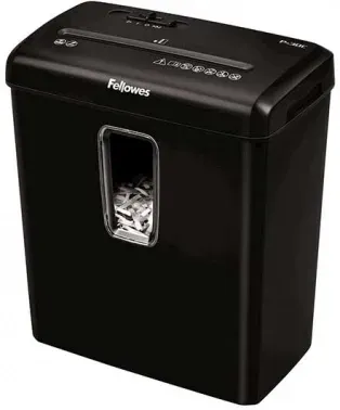 Шредер Fellowes PowerShred Р-30С черный секр.P-4 фрагменты 6лист. 15лтр. скрепки скобы пл.карты - фото 6