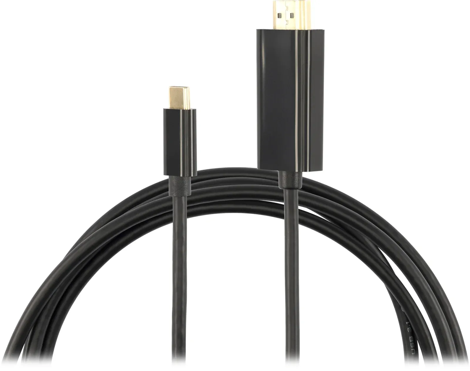 Кабель-переходник аудио-видео Buro USB Type-C m/HDMI m 1.5м. черный BU-TYPEC-HDMI-1.5M - фото 3
