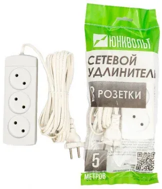 Сетевой фильтр Юнивольт 00-00000395 5м 3 розетки белый коробка - фото 8