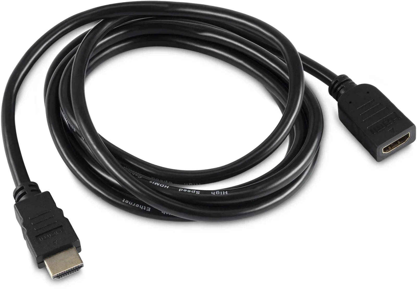 Кабель-удлинитель аудио-видео Buro HDMI m/HDMI f 2м. позолоч.конт. черный BU-HDMI2.0-EXTND-2M - фото 1