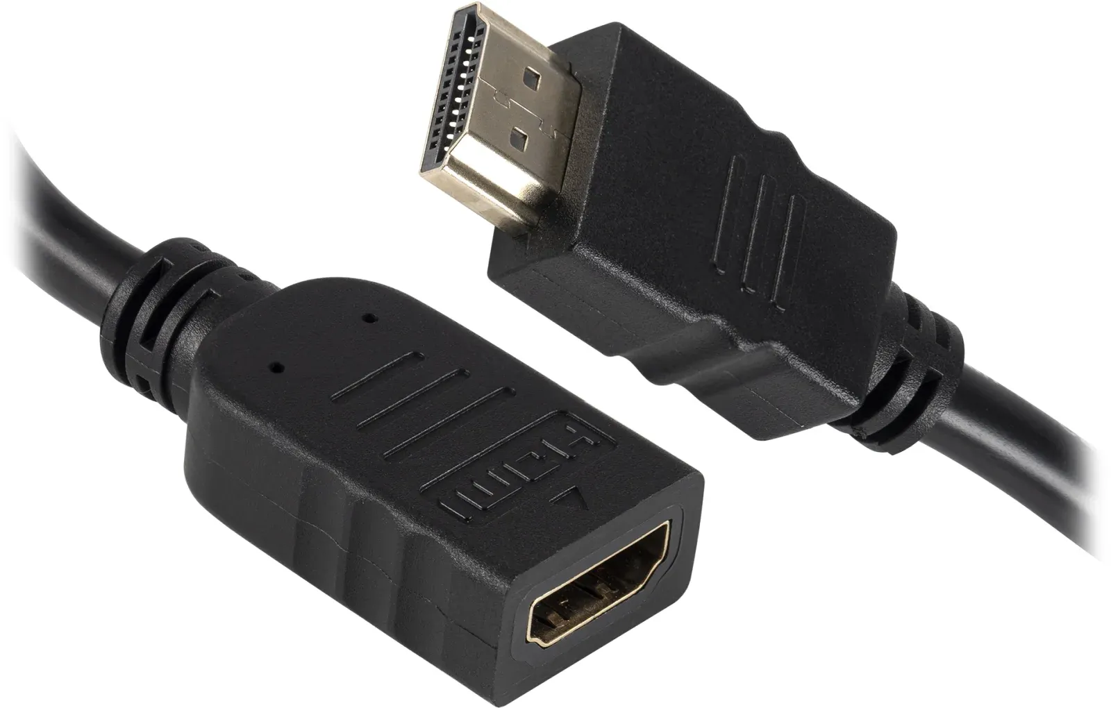 Кабель-удлинитель аудио-видео Buro HDMI m/HDMI f 2м. позолоч.конт. черный BU-HDMI2.0-EXTND-2M - фото 5