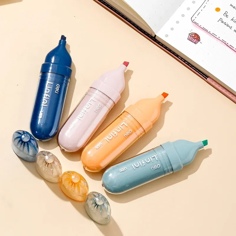 Набор текстовыделителей Deli EU370 Linfini 1-5мм флуоросцентный 4цв. ассорти 4шт. - фото 4