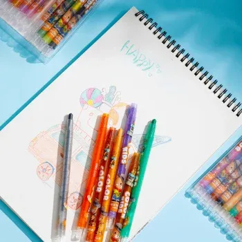 Восковые мелки Deli EC223-24 Color Kids кругл. с поворотным механизмом 24цв. дл.165мм д.10мм блист.европод. - фото 7