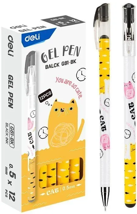 Гелевые ручки DELI EG81-BK - фото 1