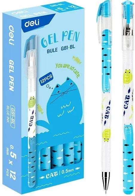 Гелевые ручки DELI EG81-BL - фото 1