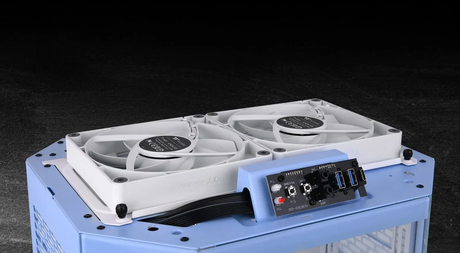 Корпус Thermaltake The Tower 300 Hydrangea голубой без БП mATX 8x120mm 6x140mm 2xUSB3.0 audio bott PSU - фото 3
