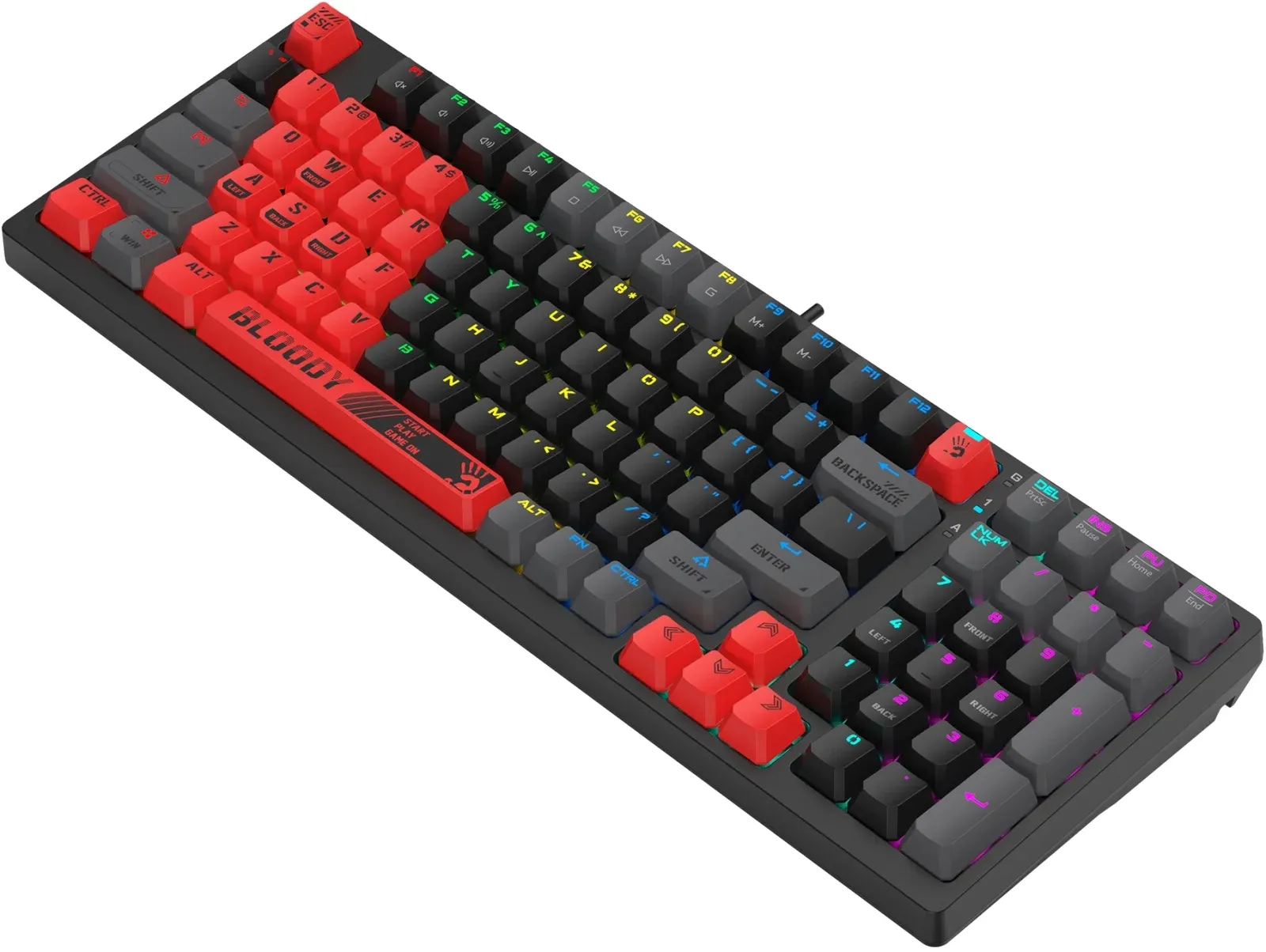 Клавиатура A4Tech S98 Sports механическая красный/черный USB for gamer LED S98 SPORTS RED BLMS RED PLUS кабель 1.8м - фото 5