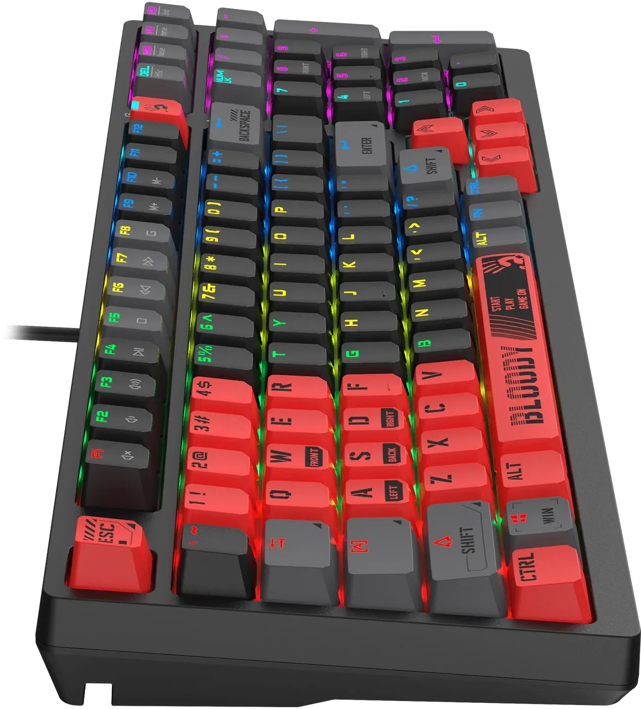 Клавиатура A4Tech S98 Sports механическая красный/черный USB for gamer LED S98 SPORTS RED BLMS RED PLUS кабель 1.8м - фото 8