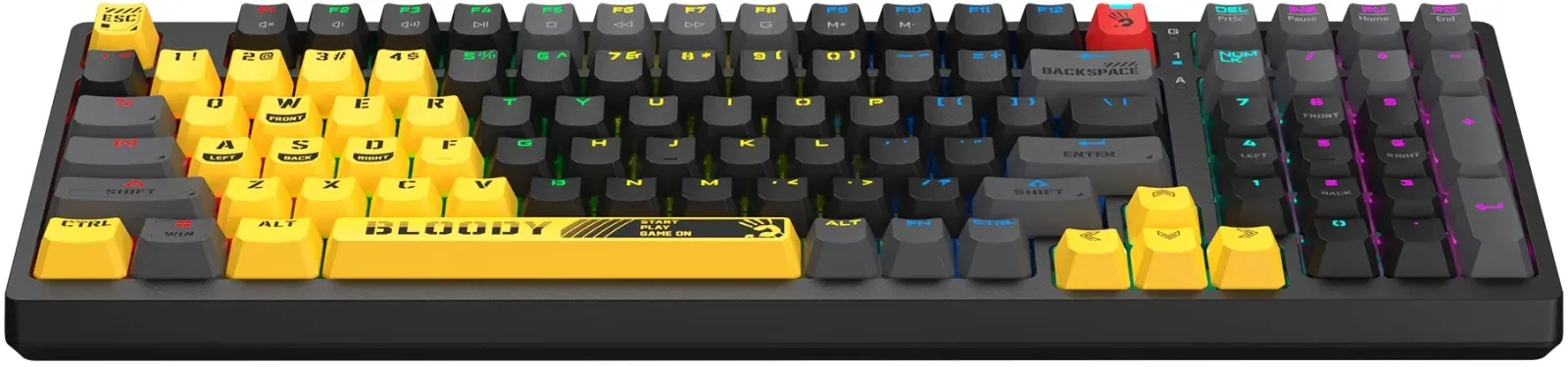 Клавиатура A4Tech S98 Sports механическая желтый/серый USB for gamer LED S98 SPORTS LIME BLMS RED PLUS кабель 1.8м - фото 7