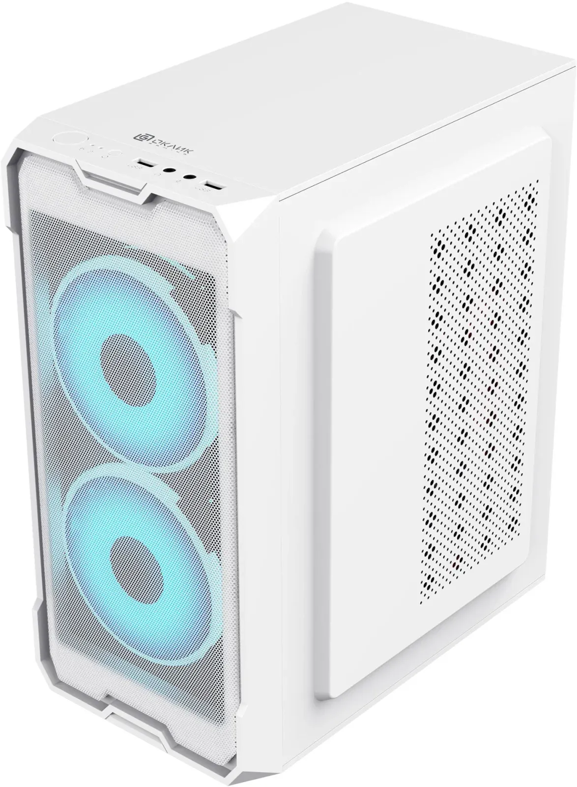 Корпус Оклик OCC-MN302F белый без БП mATX 1xUSB2.0 1xUSB3.0 audio - фото 2