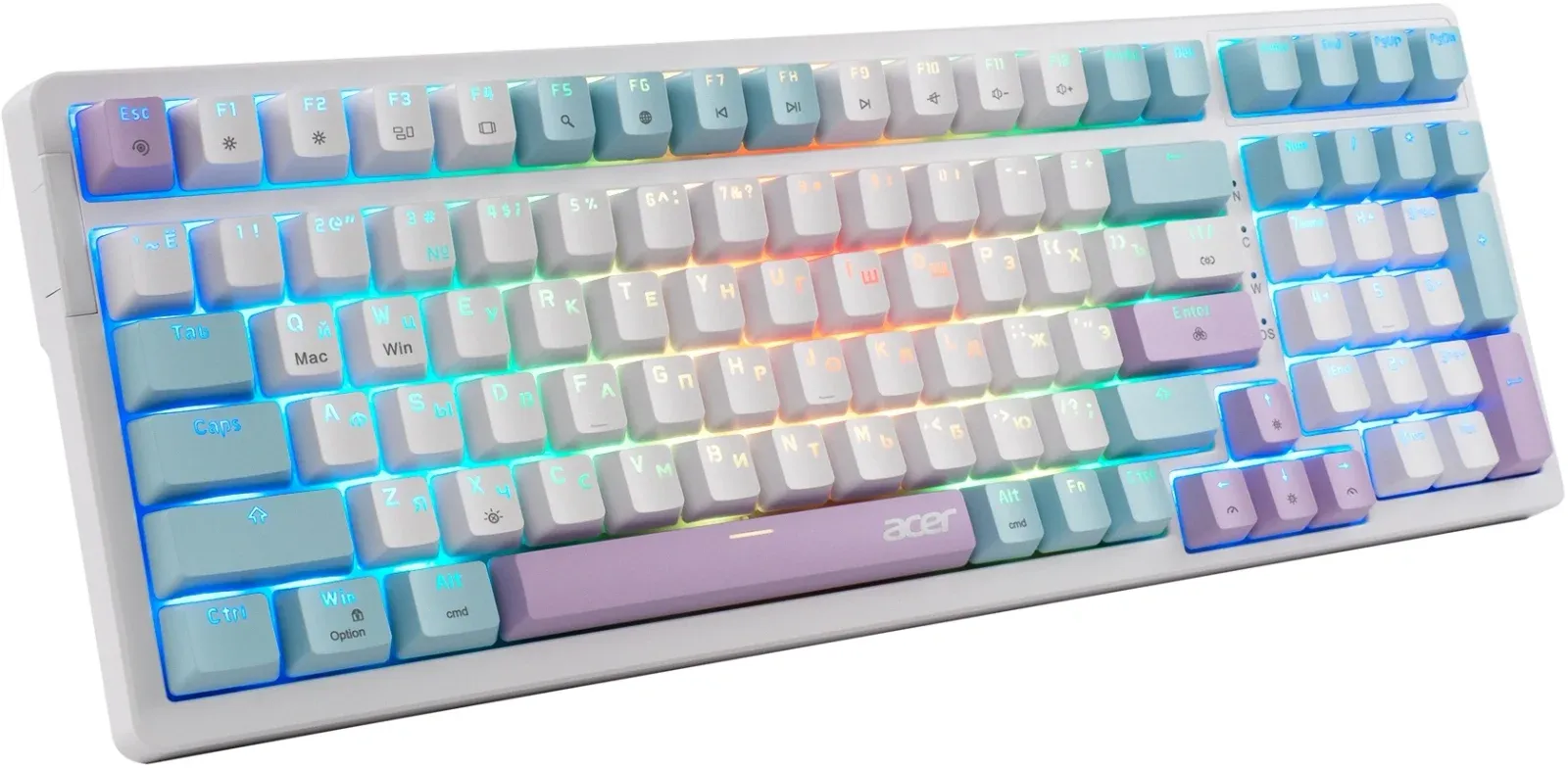 Клавиатура Acer OKW304 механическая белый USB for gamer LED ZL.KBDCC.01V кабель 1.8м - фото 5