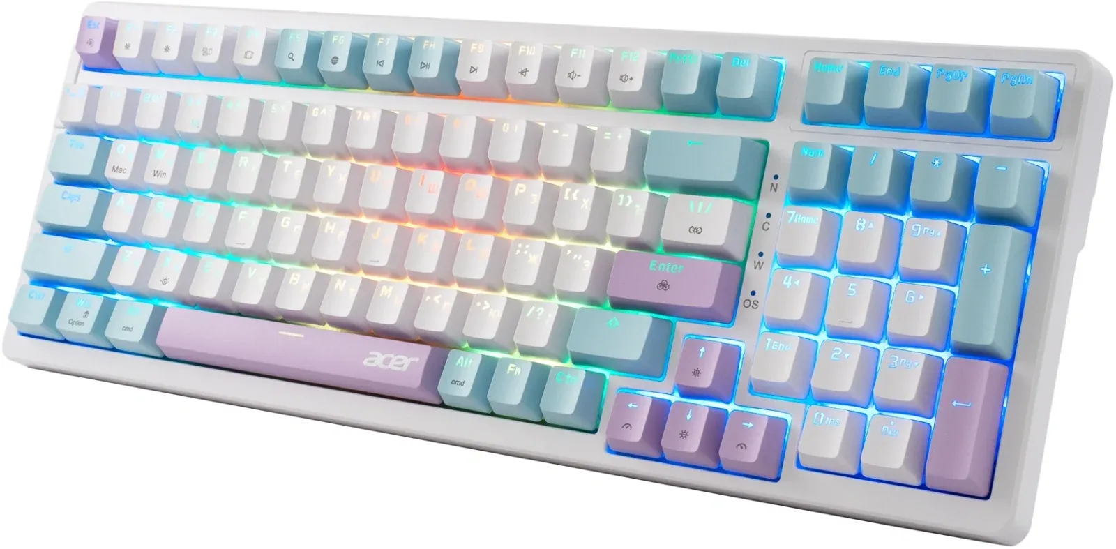 Клавиатура Acer OKW304 механическая белый USB for gamer LED ZL.KBDCC.01V кабель 1.8м - фото 6