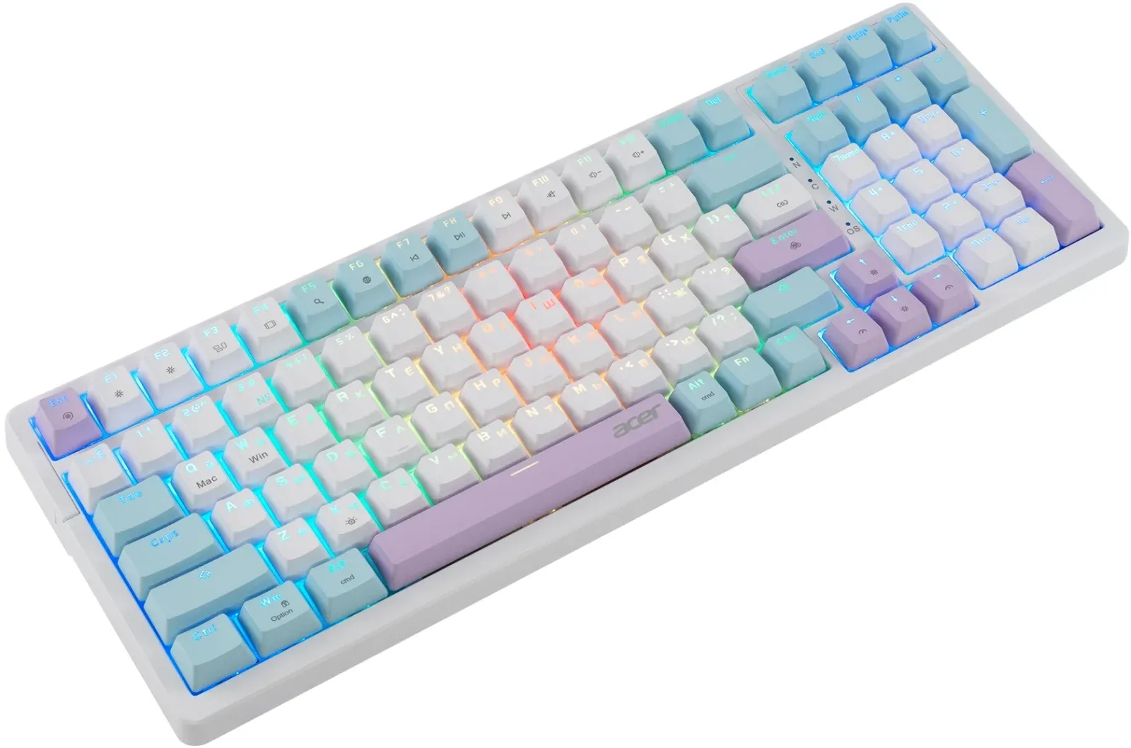 Клавиатура Acer OKW304 механическая белый USB for gamer LED ZL.KBDCC.01V кабель 1.8м - фото 7