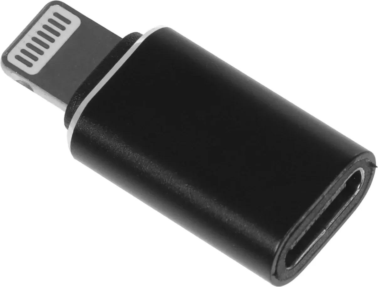 Переходник Buro BU-LIGHT-TYPECF Lightning m-USB Type-C F черный - фото 2