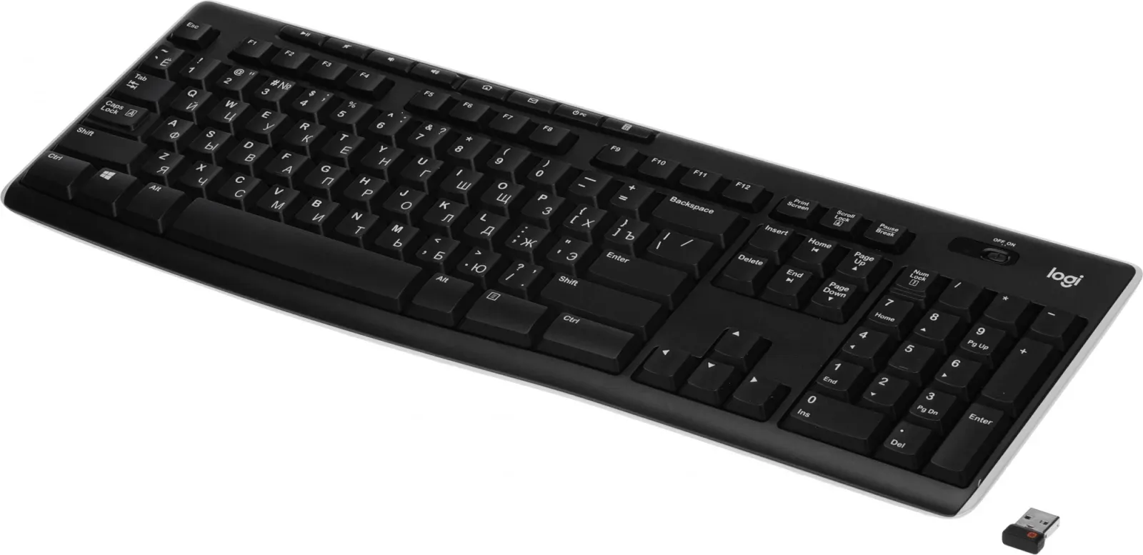 Клавиатуры LOGITECH K270 черный/белый - фото 1