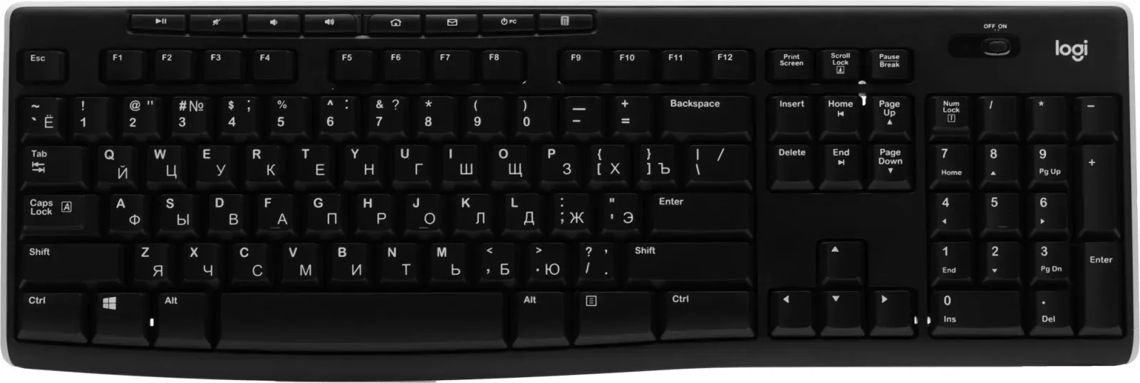 Клавиатуры LOGITECH K270 черный/белый - фото 3