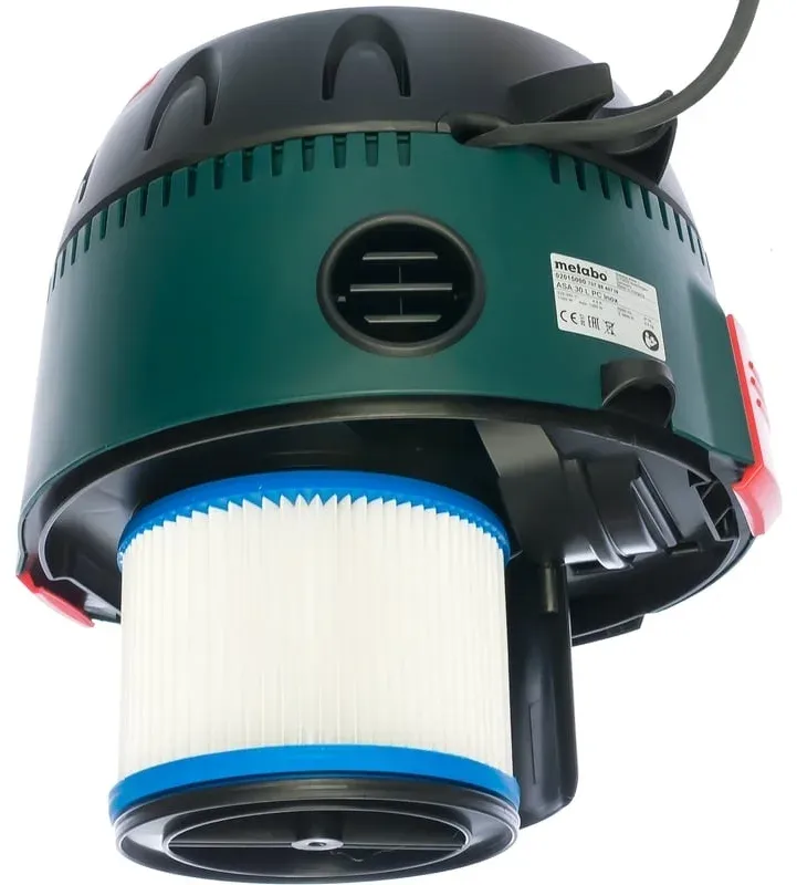 Строительный пылесос Metabo ASA 30 L PC Inox 1250Вт уборка: сухая/влажная зеленый - фото 4
