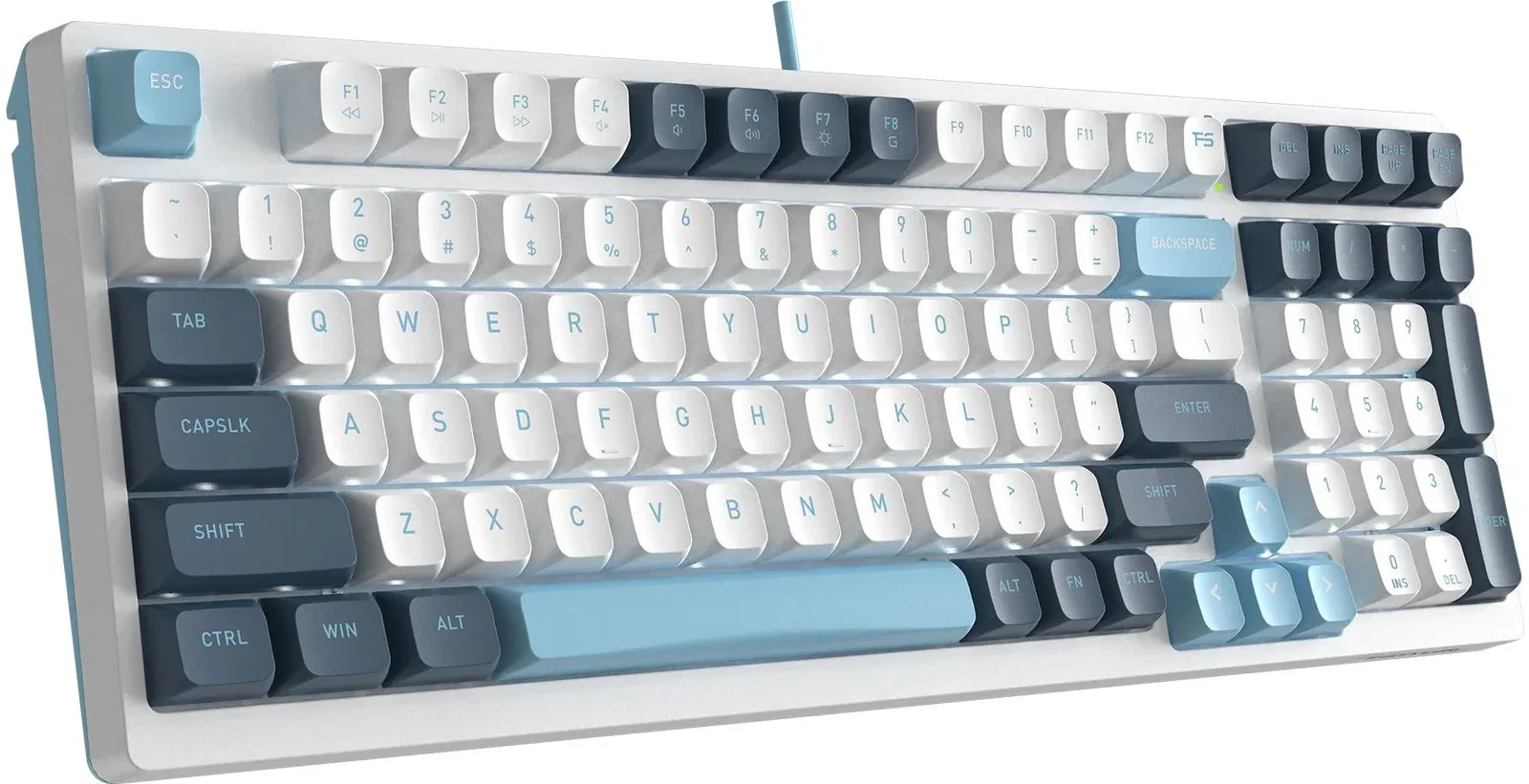 Клавиатура A4Tech FS300 механическая белый/синий USB for gamer LED FS300 PANDA SNOWBOARDING кабель 1.8м - фото 3