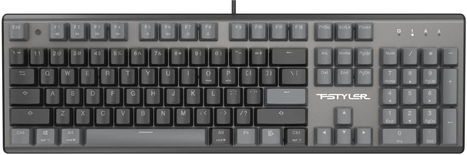 Клавиатура A4Tech FS100 механическая черный USB for gamer LED кабель 1.8м - фото 2