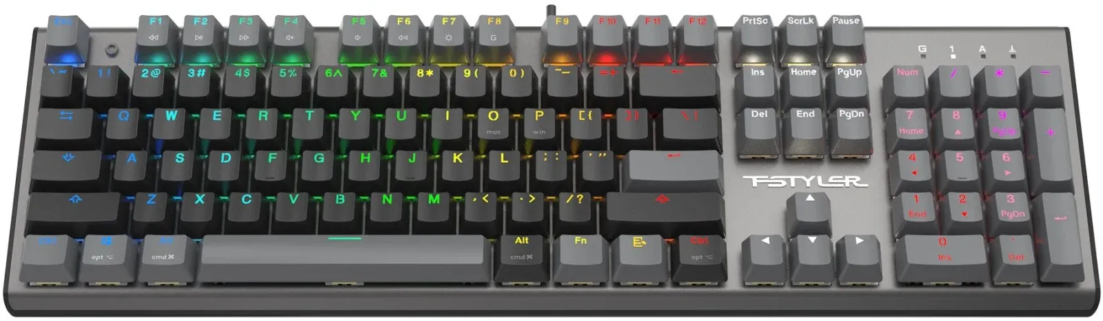 Клавиатура A4Tech FS100 механическая черный USB for gamer LED кабель 1.8м - фото 7