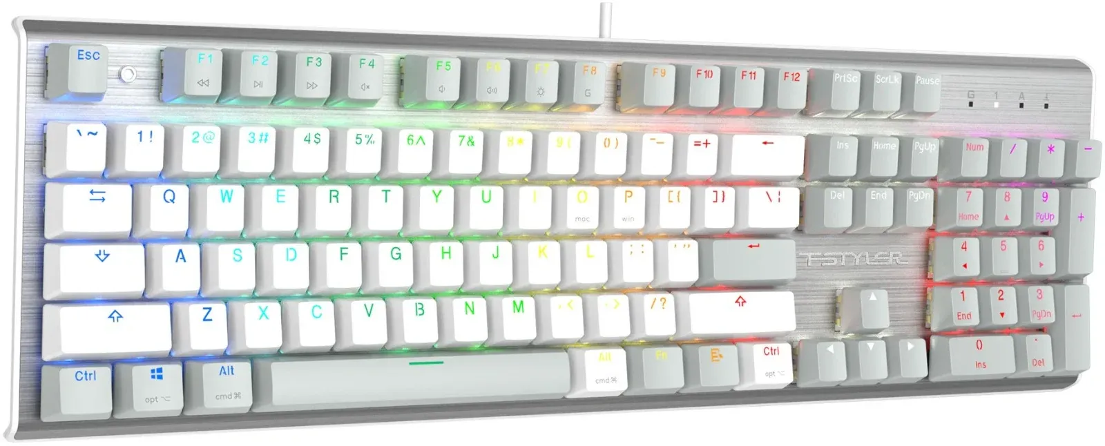Клавиатура A4Tech FS100 механическая серый USB for gamer LED кабель 1.8м - фото 3