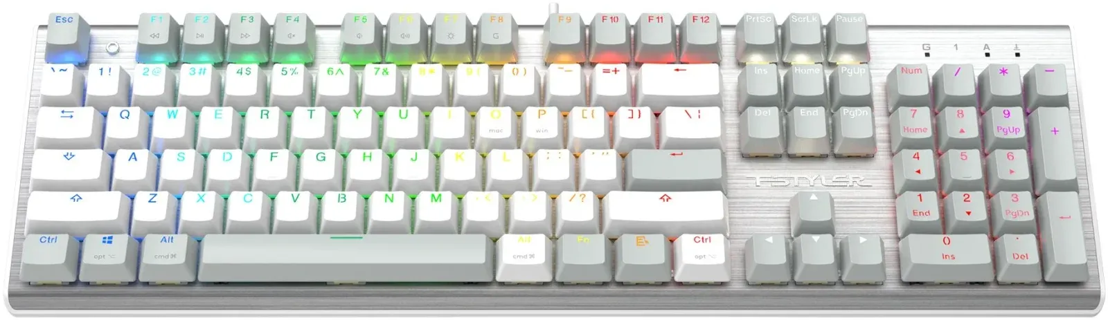 Клавиатура A4Tech FS100 механическая серый USB for gamer LED кабель 1.8м - фото 7