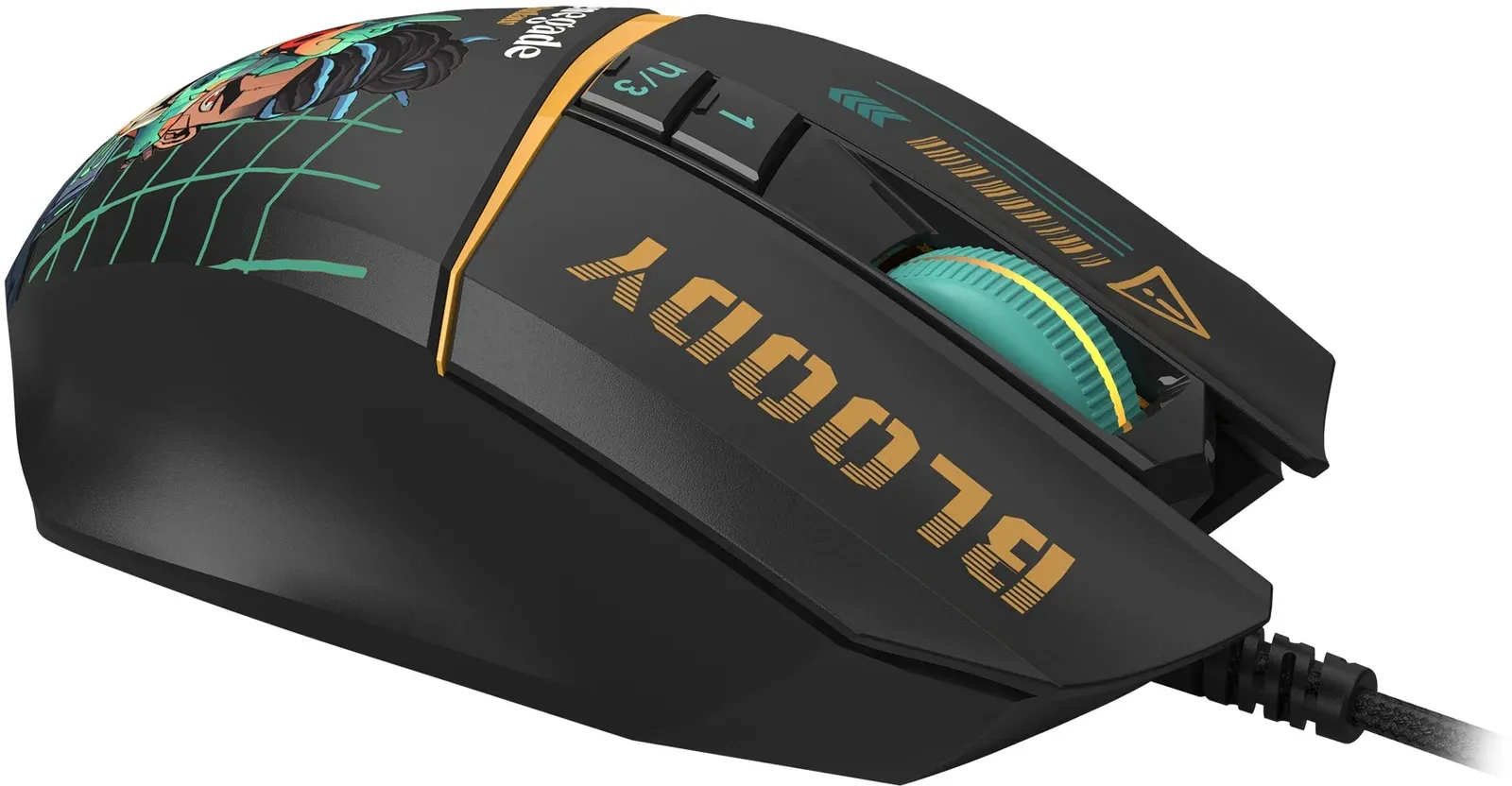 Мышь A4Tech Bloody W63 Max Renegade черный/рисунок оптическая 12000dpi USB W63 MAX - фото 2