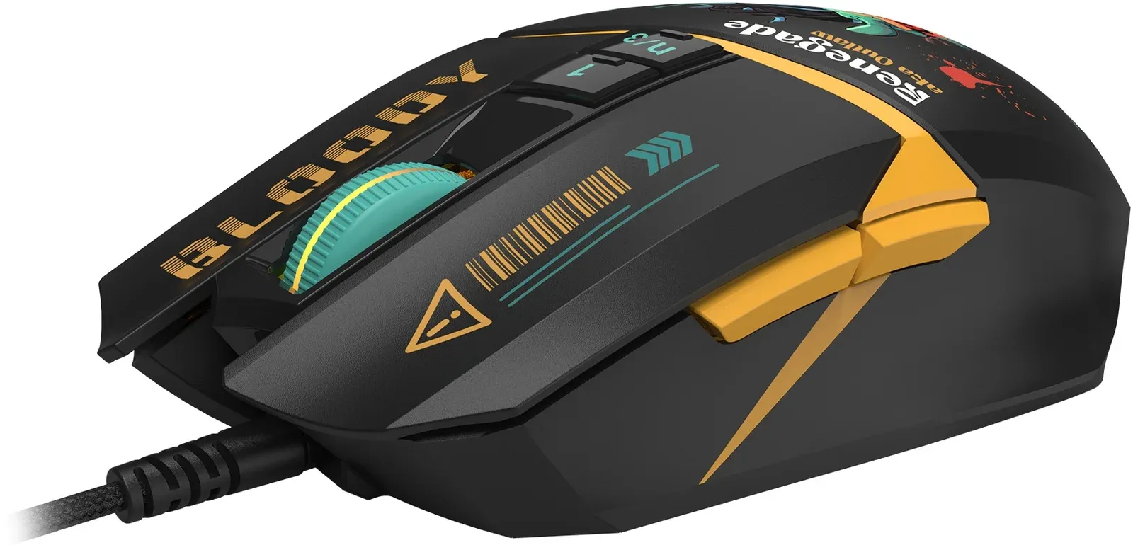 Мышь A4Tech Bloody W63 Max Renegade черный/рисунок оптическая 12000dpi USB W63 MAX - фото 3