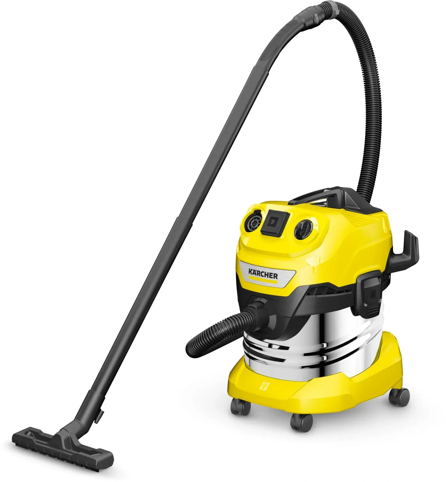 Строительный пылесос Karcher WD 4 P S V-20/5/22 1000Вт уборка: сухая/влажная/выдув/сбор воды желтый - фото 2